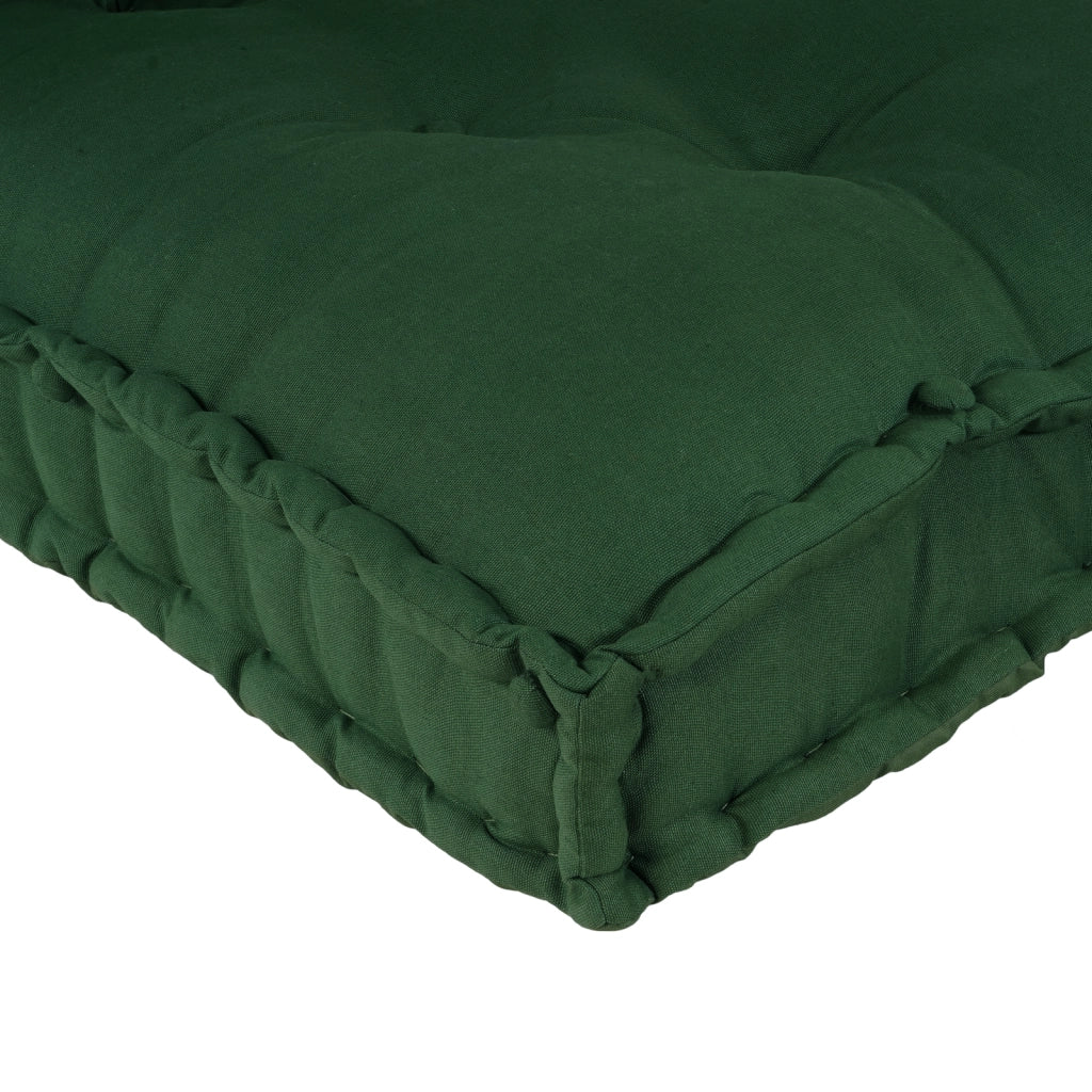 Cuscino per divano a pallet con braccioli e supporto per la schiena in tessuto verde