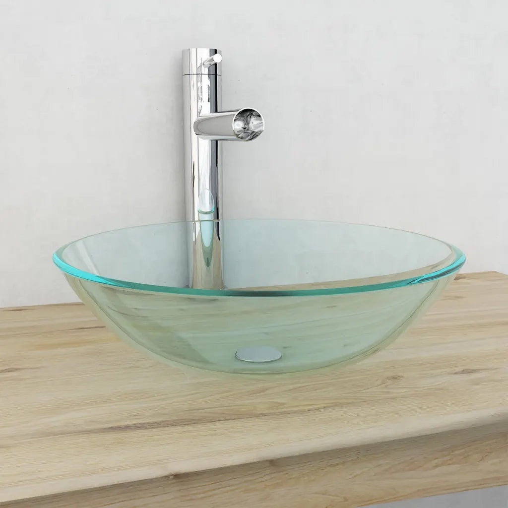 Lavandino in Vetro Temprato 42 cm Trasparente CFW3226836