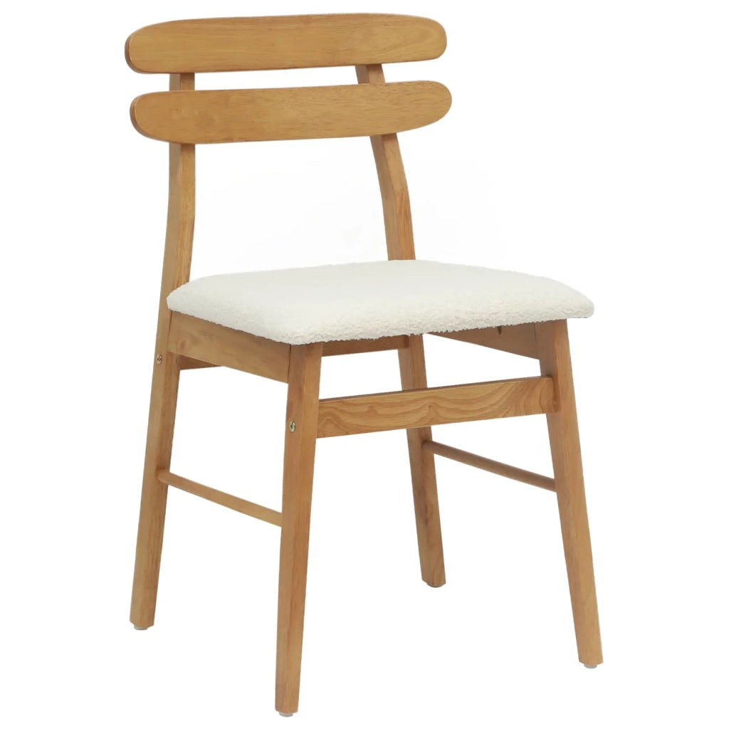 Sedia da pranzo 2 pcs Naturale e chiaro Legno di gomma solido 42020518