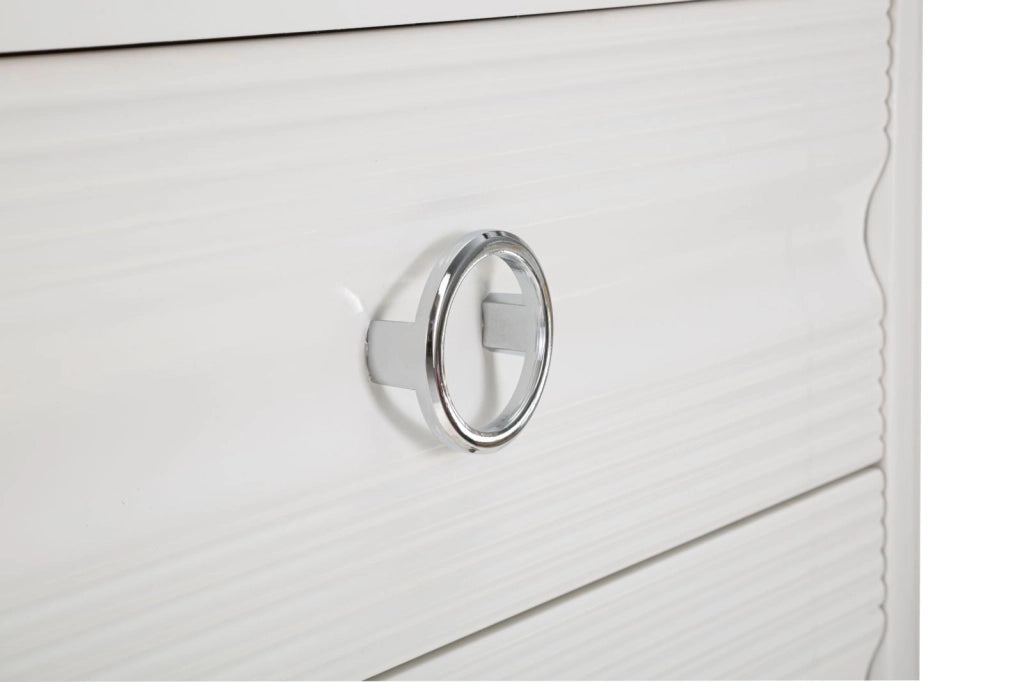 Comò Shine 81x84x40 cm in Legno MDF e Metallo Bianco