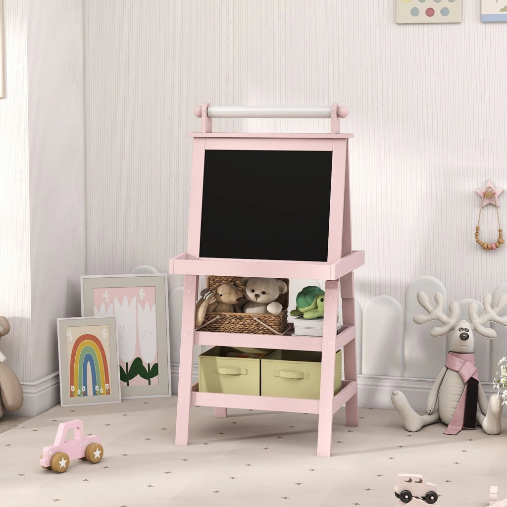 Tavolo da disegno bambini 3 in 1 con lavagna magnetica ¨C zephmum ¨C rosa