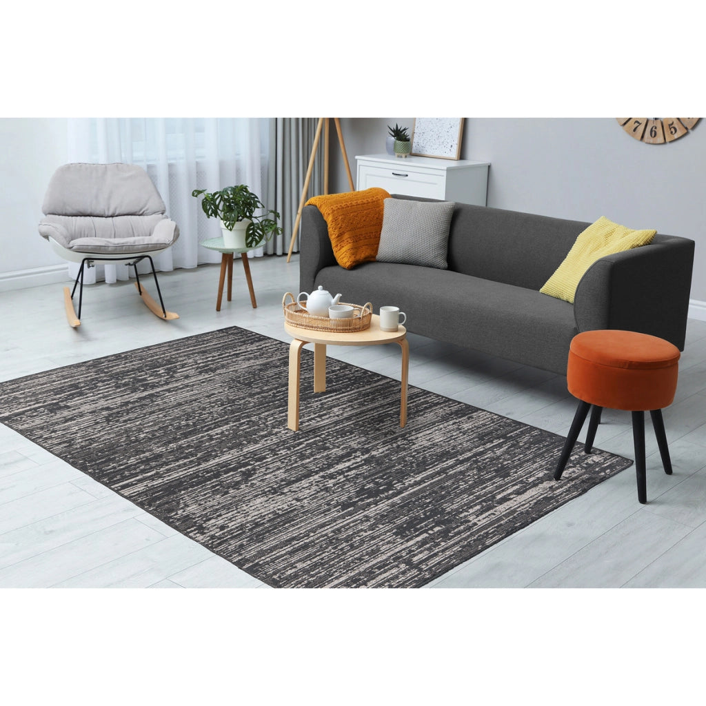 Tappeto Kalea 100 in ciniglia grigio con effetto rilievo 3D