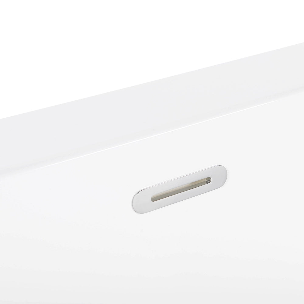 Vasca da bagno bianca in acrilico sanitario ovale singola 170 x 80 cm dal design minimalista