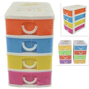 Trade Shop - Cassettiera In Plastica 4 Cassetti Contenitori 15x13x9cm Porta Oggetti Multiuso -