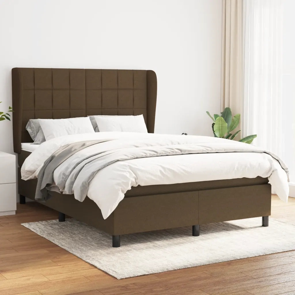 Giroletto a Molle con Materasso Marrone Scuro 140x190cm Tessutocod mxl 122080