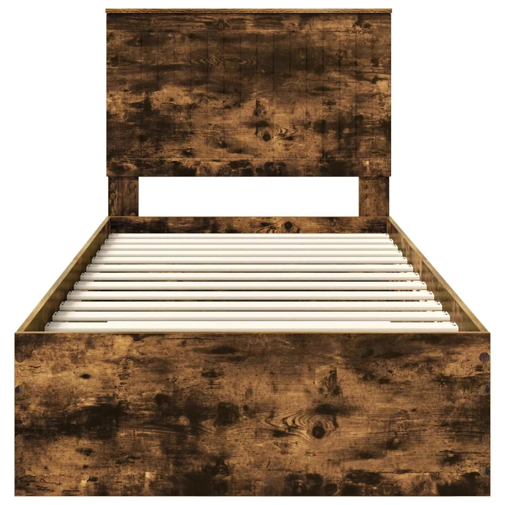 Struttura del letto Rovere fumé 90 x 190 cm Legno multistrato