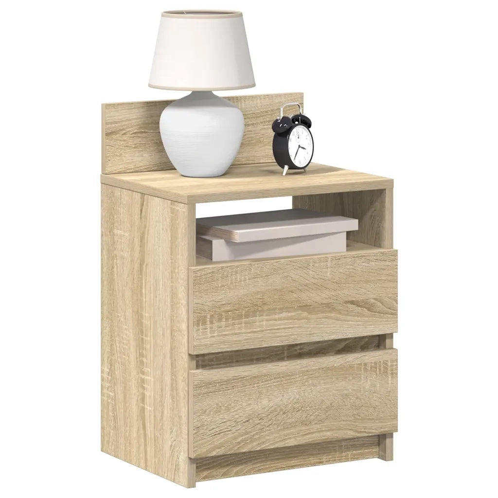 Comodini 2 pz con 2 Cassetti-Set di 2 Tavolino da notte Rovere Sonoma 40x33x60 cm