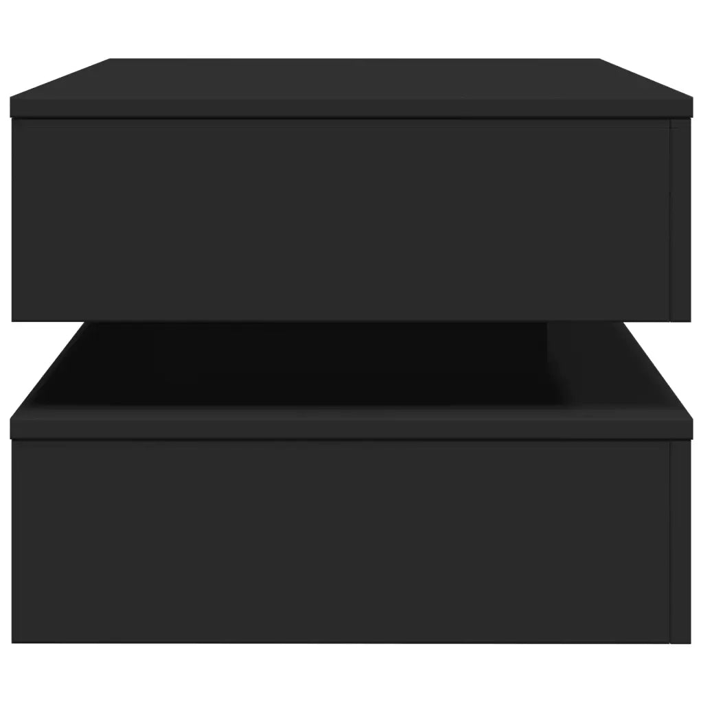 Tavolino da Soggiorno con Luci LED Nero 90x50x40 cm 839862