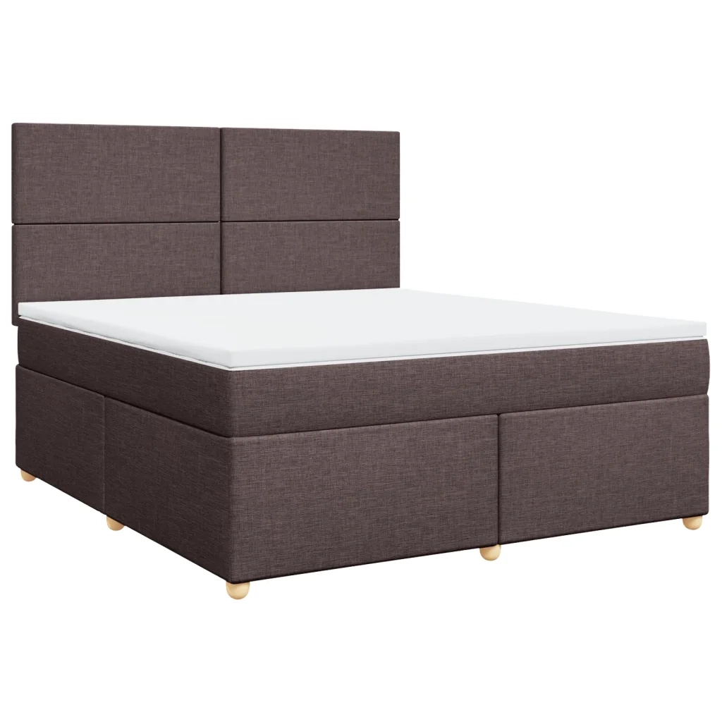 Giroletto a Molle con Materasso Marrone Scuro 180x200cm Tessuto
