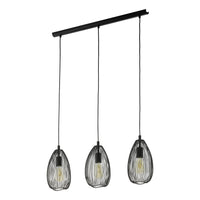 Lampadario A Sospensione Vintage Clevedon Acciaio Nero 3 Luci E27