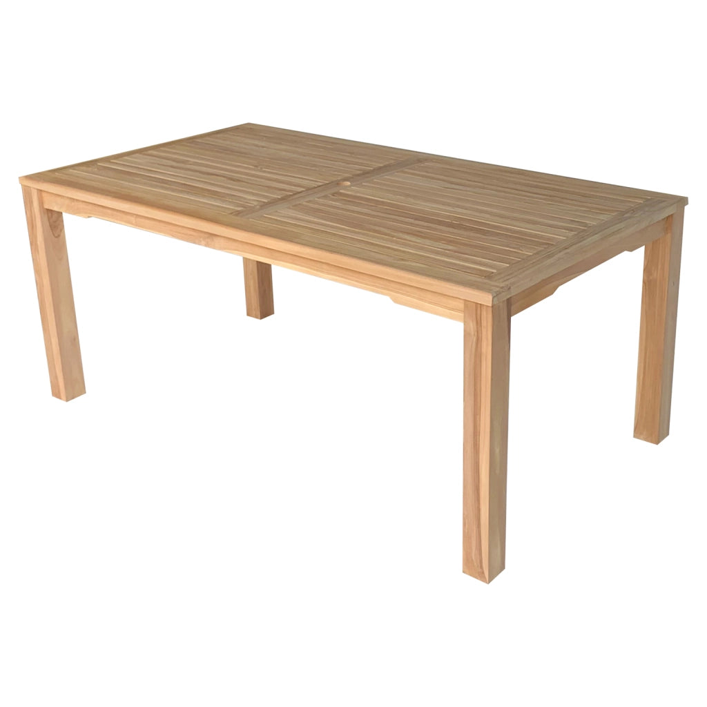 Set di mobili da giardino JAVA in teak con sedie in alluminio color terracotta - 8 posti a sedere