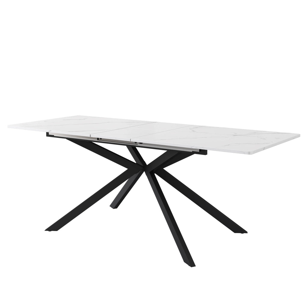TAVOLO Allungabile Rettangolare 150/180 x 70 x 76 cm MDF Nero Bianco