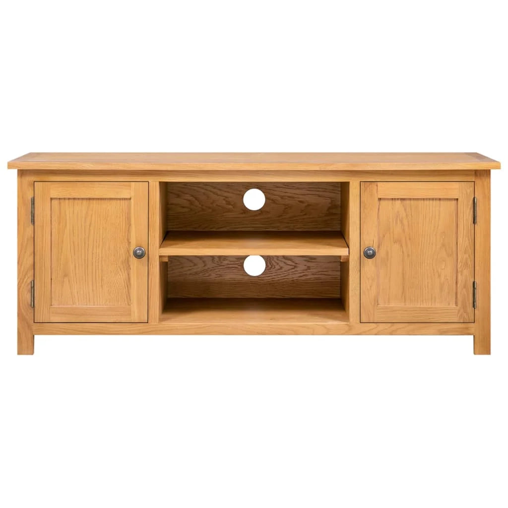 Mobile TV multimediale scaffale TV credenza mobile TV sala da pranzo soggiorno camera da letto 110 x 35 x 44 cm legno massello di rovere marrone 02_0025763