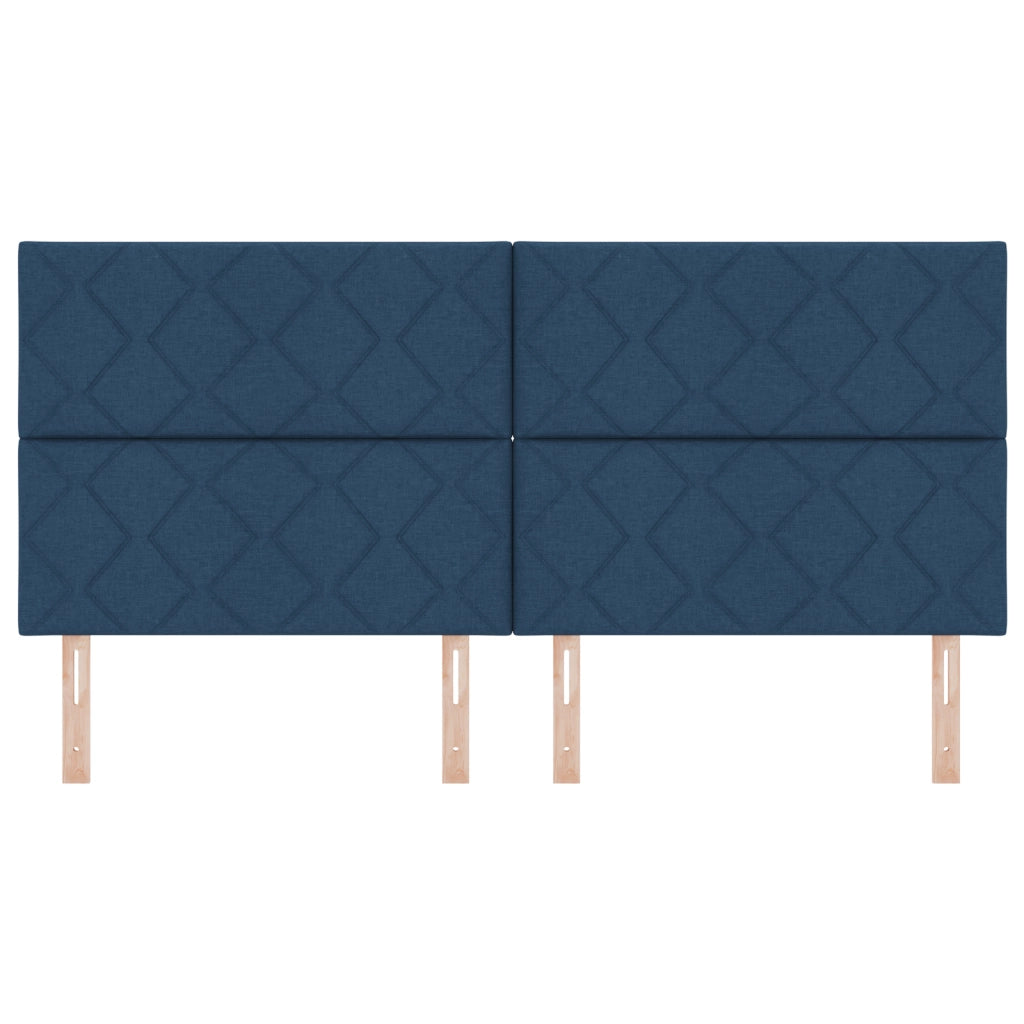 Testata LED  Design Diamond Blocks Blu 200 cm Tessuto