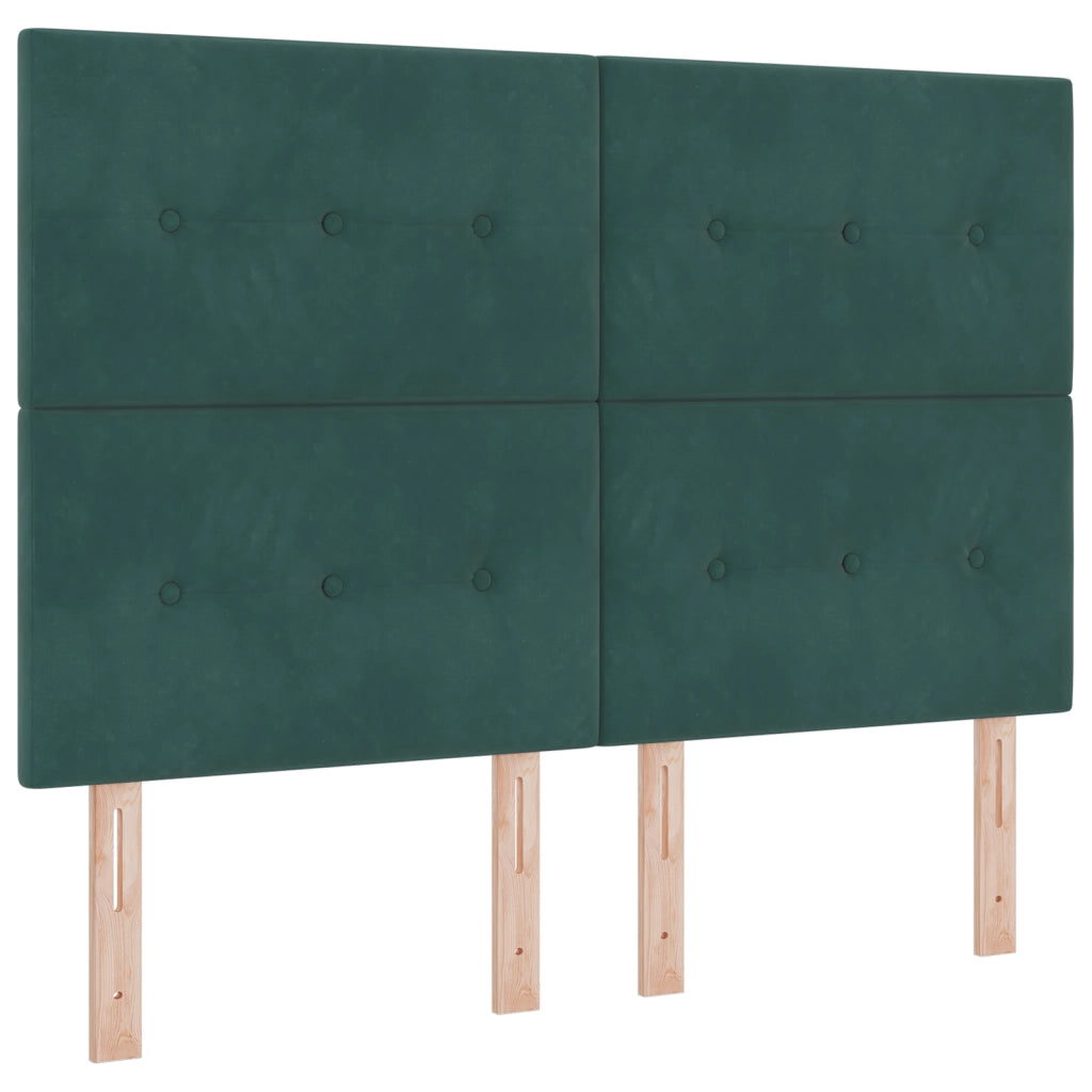 Letto con Rete a Molle e Materasso Verde Scuro 160x200 cm Velluto
