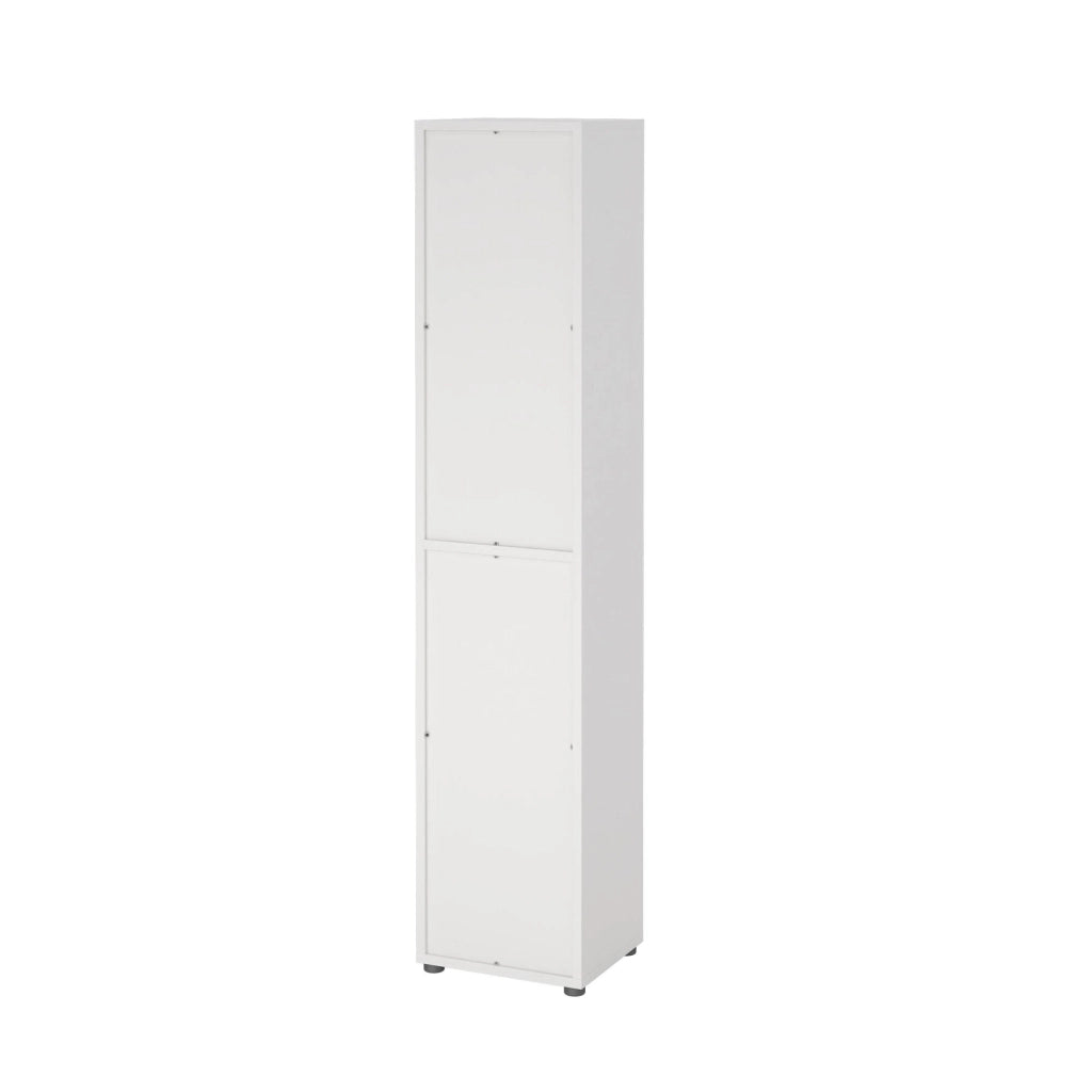 Libreria Pabuk, Scaffale da ufficio, Mobile portalibri, Biblioteca, 47x40 h222 cm, Bianco
