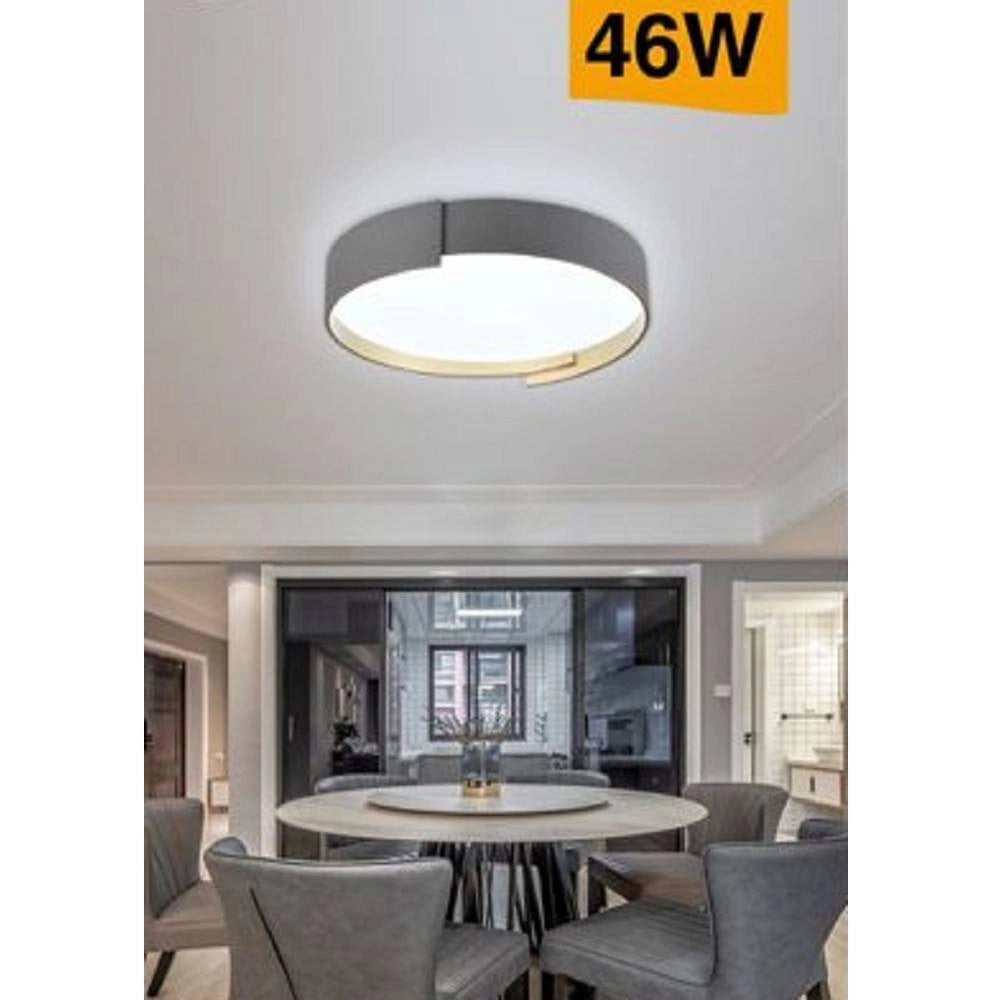 Trade Shop - Plafoniera Led Grigio 46 W Moderno Soffitto Rotonda Luce 4000k 3000k 6500k C49-g -