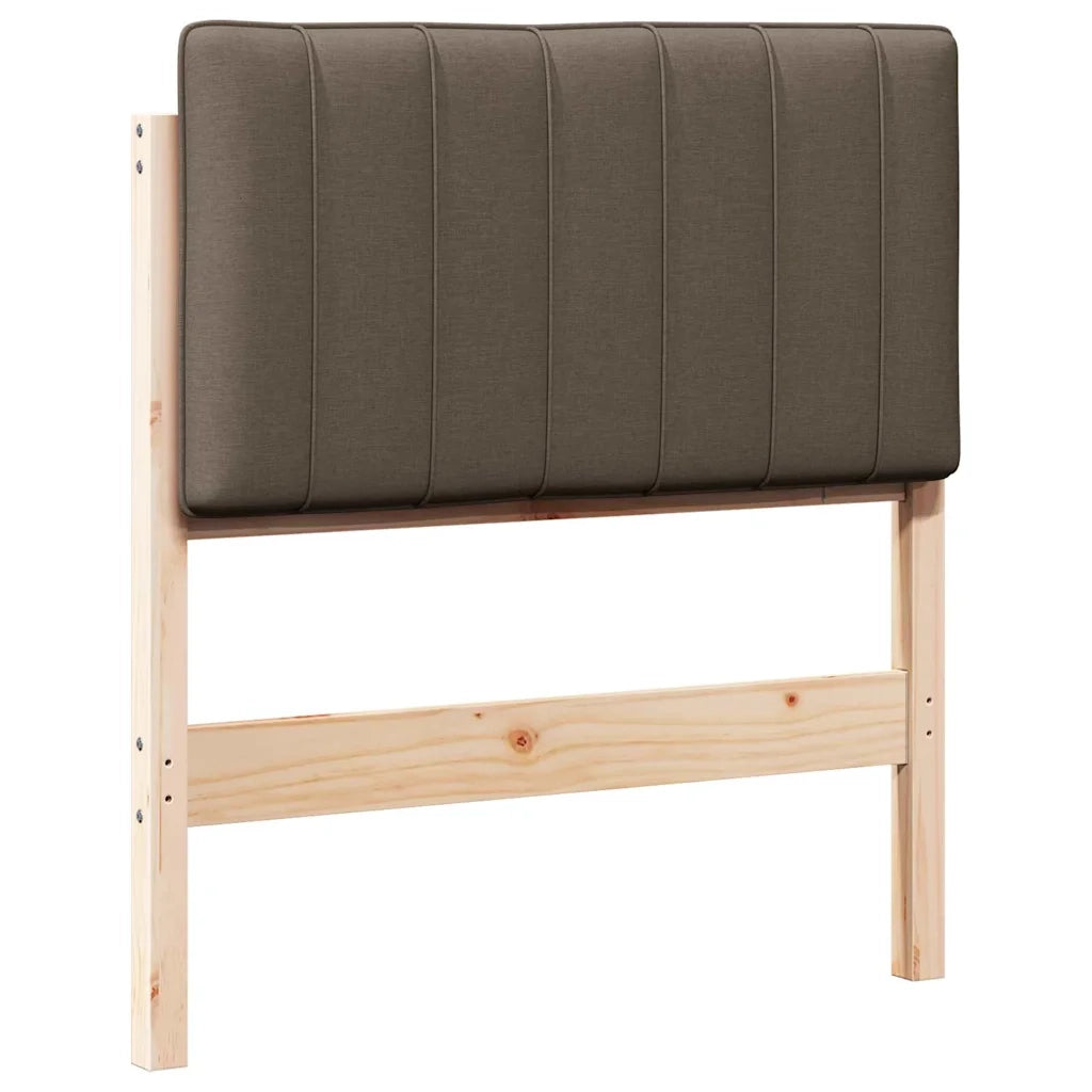 Testiera imbottita Marrone e taupe 75 cm Pino massello