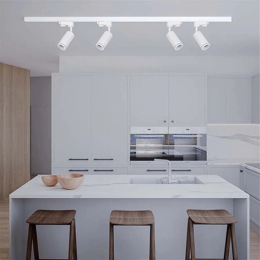 Trade Shop - Lampada Portafaretto Cilindrico Per Binario Monofase Orientabile Attacco Gu10 194c - Bianco