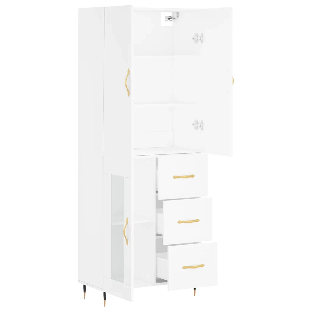 Credenza Bianca 69,5x34x180 cm in Legno Multistrato 3195939