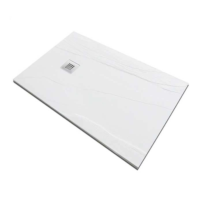 Piatto doccia in pietra SOLIDSTONE alto 2,8 cm - Ardesia Bianco RAL 9003 - Misura: 70x170 x 2,8h 