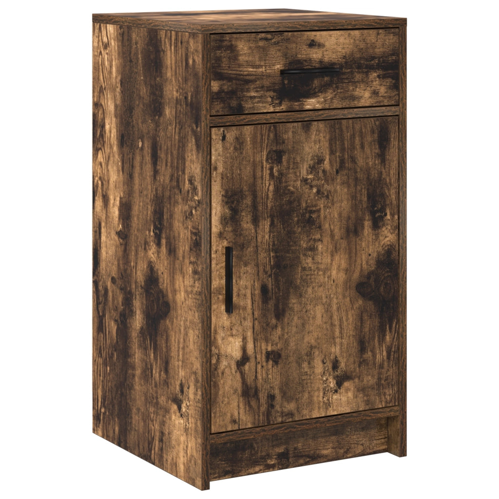 Set da Toeletta 2 Pezzi con LED in Rovere Affumicato in Legno Ingegnerizzato