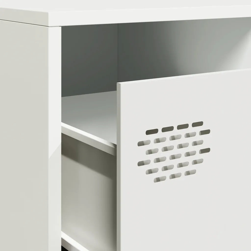 Mobile TV Bianco 202x39x43,5 cm in Acciaio Laminato a Freddo 3307154