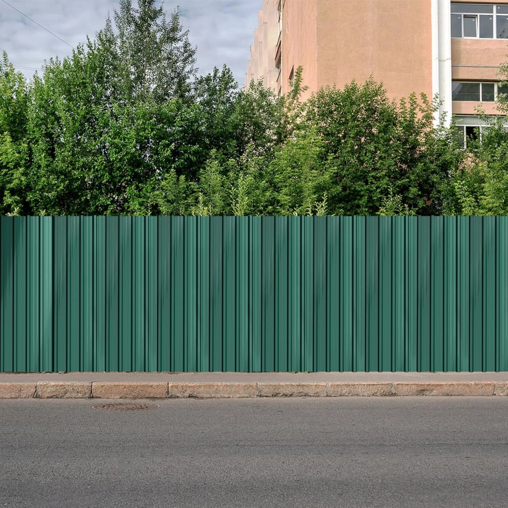 12 lamiere trapezoidali zincate, 1295 x 450 mm, per tetto con guanti e viti, piastre ondulate, 7 m², verde