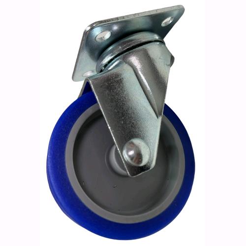 Ruote piroettanti per mobili rotelle Girevoli con Piastra per Carrelli 60 mm Senza Freno BLU