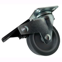 Ruote piroettanti per mobili rotelle Girevoli con Piastra per Carrelli 60 mm Con Freno GRIGIA