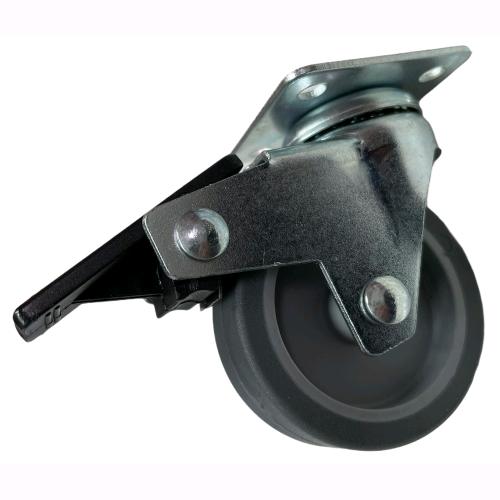 Ruote piroettanti per mobili rotelle Girevoli con Piastra per Carrelli 50 mm Con Freno GRIGIA