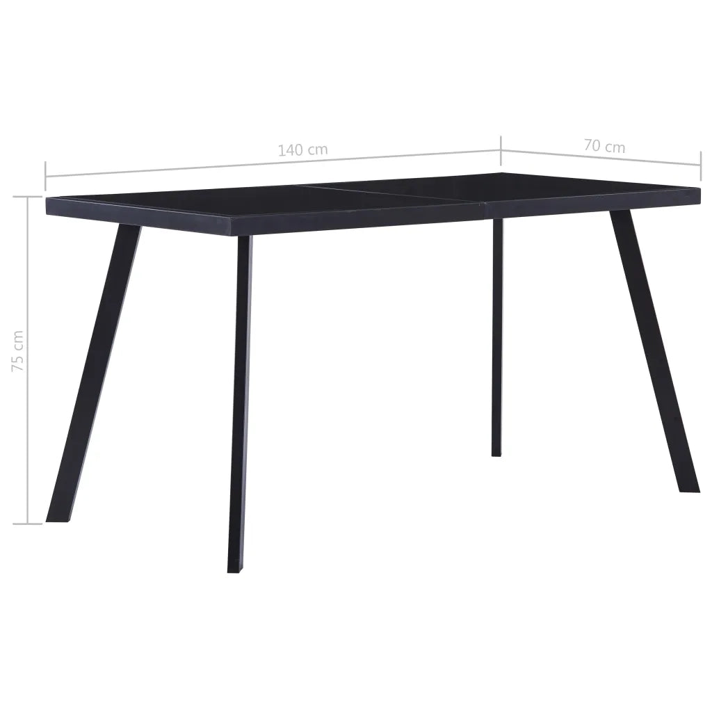 Tavolo da Pranzo | Tavolo da cucina Nero 140x70x75 cm in Vetro Temperato