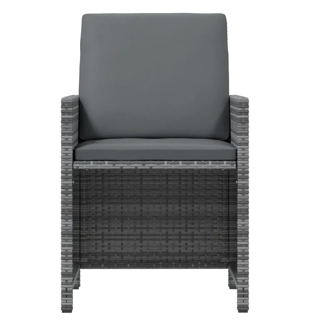 Set da Pranzo per Giardino 21pz con Cuscini Polyrattan Grigio cod mxl 36003
