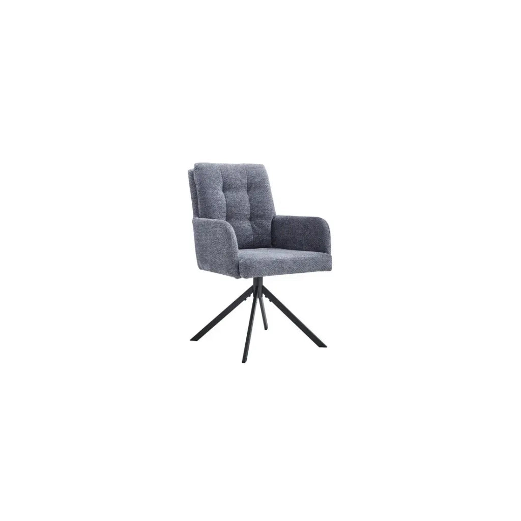 Sedia girevole PLUMO – Tessuto grigio scuro – L50 x H85 x P62 cm