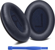Orecchini di sostituzione per cuffie wireless Orecchini in pelle morbida con schiuma isolante acustica in blu scuro - Compatibile con QuietComfort (35-II) - Riduzione del rumore - Materiale duraturo.