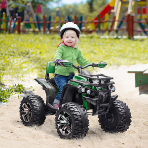 Quad per Bambini Elettrico 12V con Fari e Batteria Ricaricabile, Età 3-5 Anni, 100x65x73cm, Verde