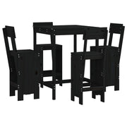 Set Bar da Giardino 5 pz | Set Salotto da Giardino Nero in Legno Massello di Pino