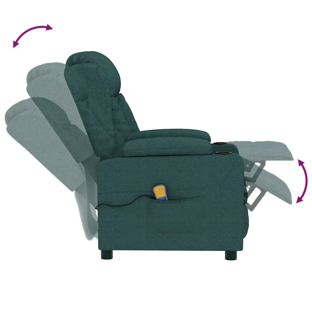 Divano Sedia-Poltrona Massaggiante Verde Scuro in Tessuto 284383