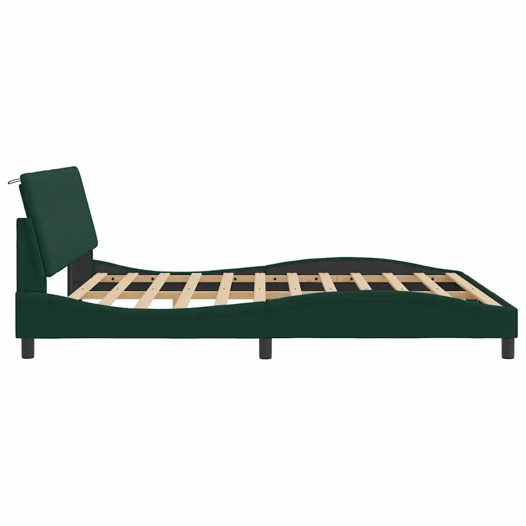 Giroletto senza Materasso Hanko Verde Scuro 180x200 cm in Velluto 3207864