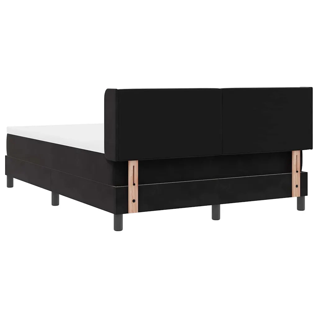 Letto a molle con materasso Nero 190 x 140 cm Poliestere 3341410