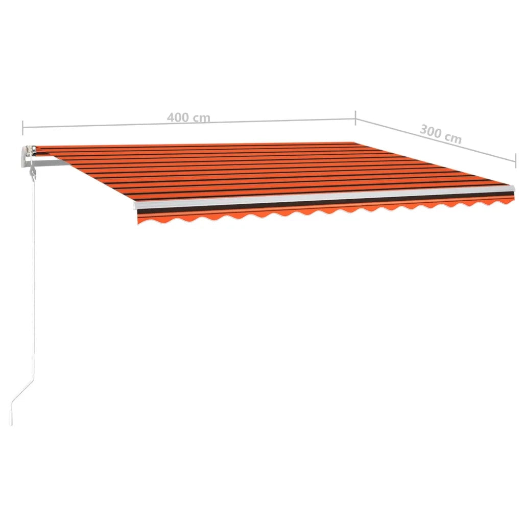 Tenda Automatica Sensore Vento e LED 400x300 cm Arancio Marrone 3068915