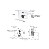 Rubinetto termostatico vasca-doccia da incasso - serie qubika thermo