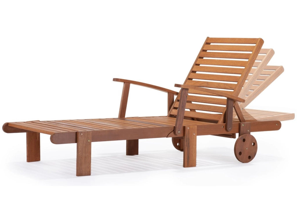 Lettino pieghevole in legno esotico "TOKYO"  - Acero - Marrone chiaro
