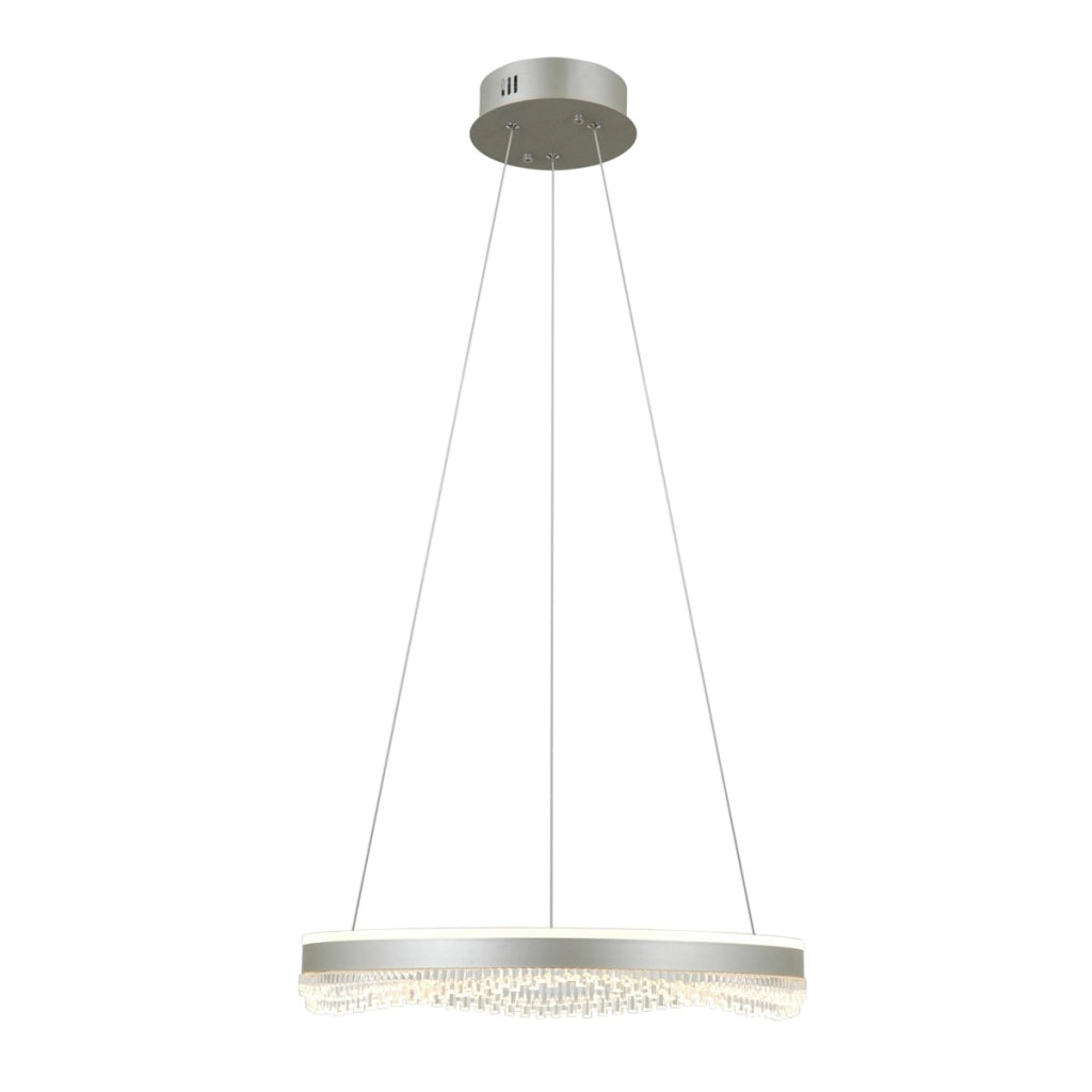Lampada sospesa LED Morte Italux anello argento 40W