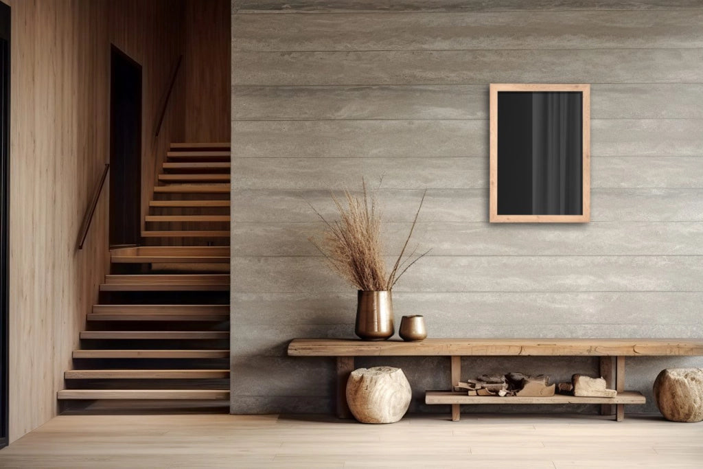 KIM SPECCHIO DA PARETE CON CORNICE LISCIA CON GANCI X INSTALLAZIONE ORIZZONTALE E VERTICALE 48X68CM