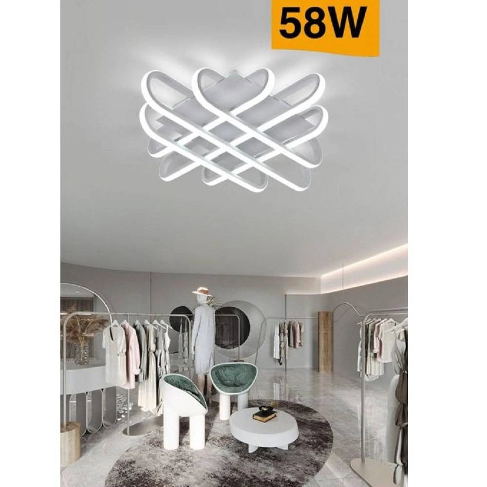 Trade Shop - Plafoniera Da Soffitto Led 58 W Lampadario Moderno Luce 6500k 4000k 3000k C41-b - -bianco Freddo      -