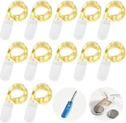 Decorazione di Natale a LED 12 pezzi catenella di luce esterno-interno bianco caldo per bambini Natale