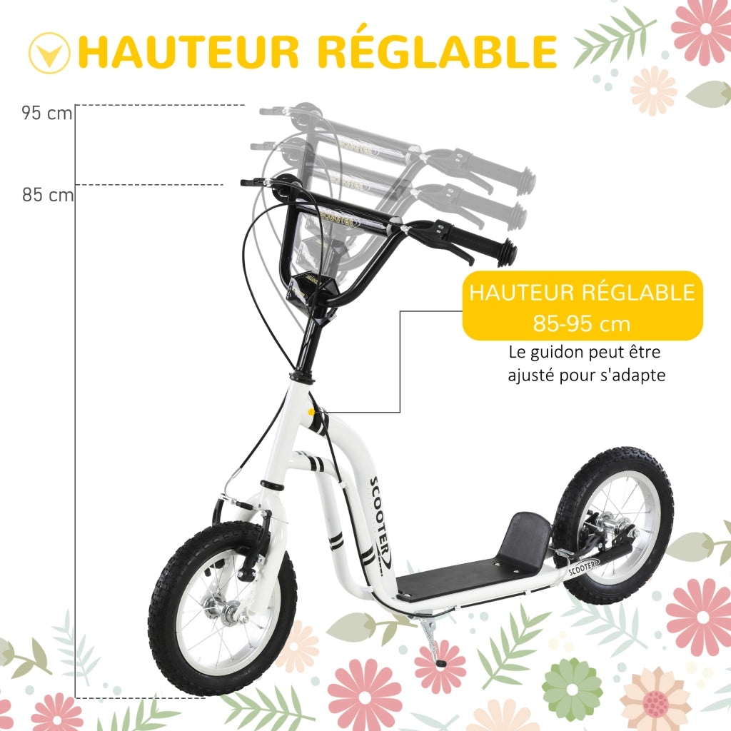Trottinette bambini ¨C zephmum ¨C 12 pollici, pneumatici, bianco