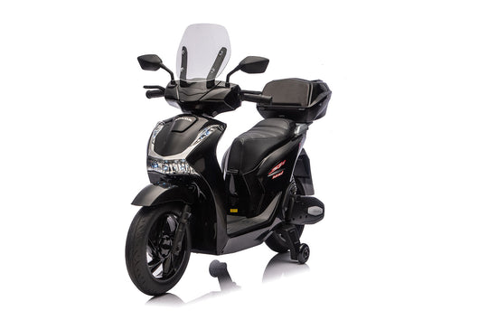 Scooter Elettrico per Bambini Licenza Ufficiale Honda SH125 12V con Ruote EVA e Sedile Pelle Nero