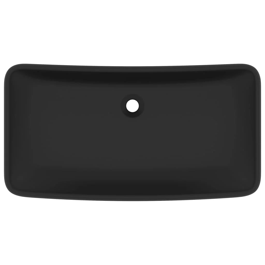 Lavabo da appoggio rettangolare di lusso lavabo da bagno lavabo per sala trucco 71 x 38 cm ceramica nera opaca 02_0002706